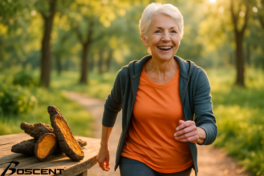 old woman actively working out